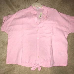 Madewell Short Sleeve Tie Front Top Size Small